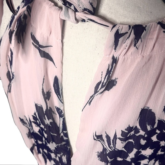 Ronni Nicole Dress 4P Floral Blush Chiffon Maxi - Picture 11 of 12